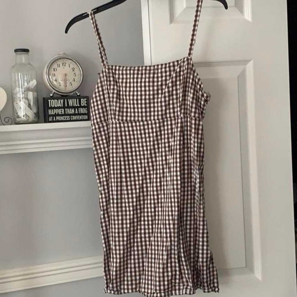 Urban Outfitters brown cooperative gingham dress